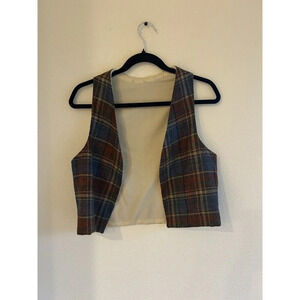 Vintage Womens Plaid 80’s Vest Indie Sleaze Hippie